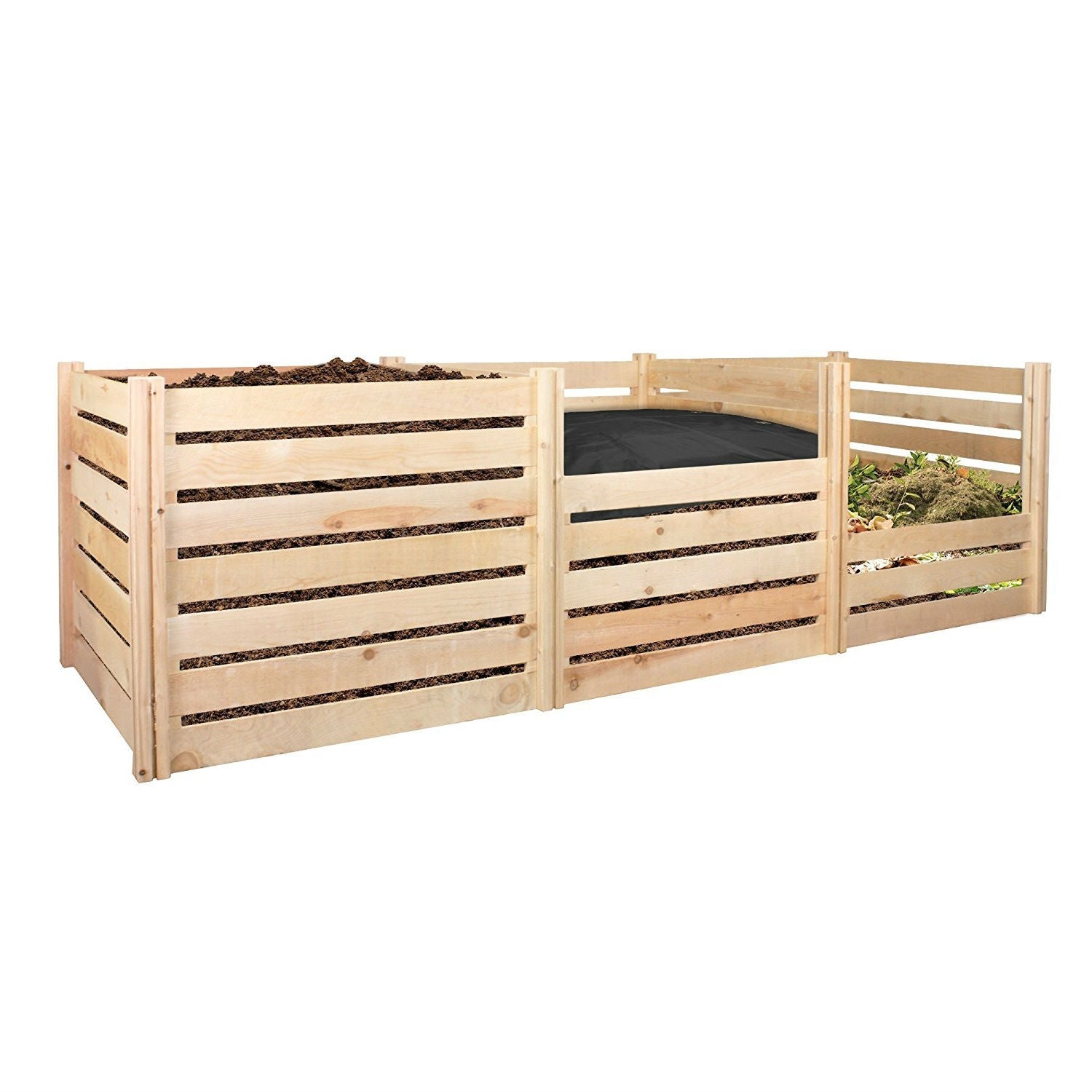 Outdoor 174-Gallon Wooden Compost Bin made from Eco-Friendly Cedar Wood-3