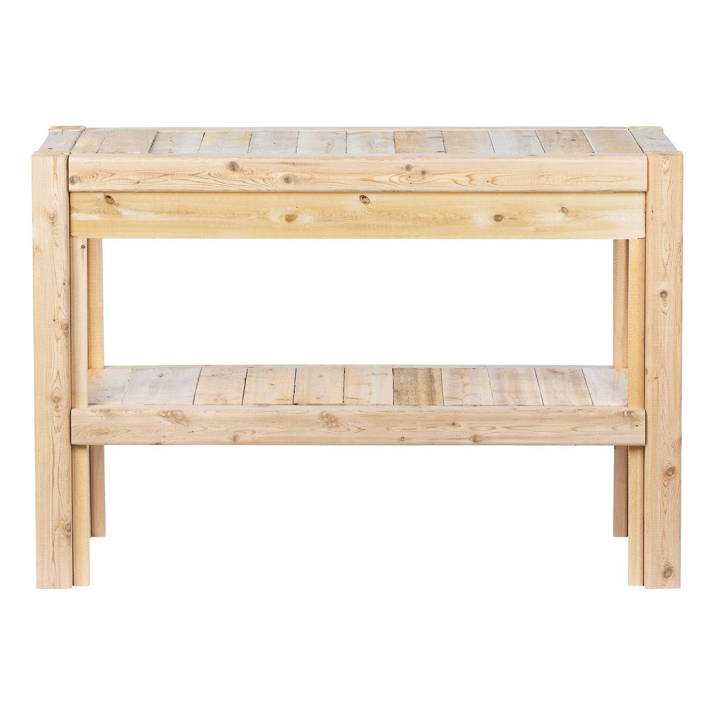 2 Tier Adjustable Cedar Wood Multipurpose Storage Shelves - Made In USA-2