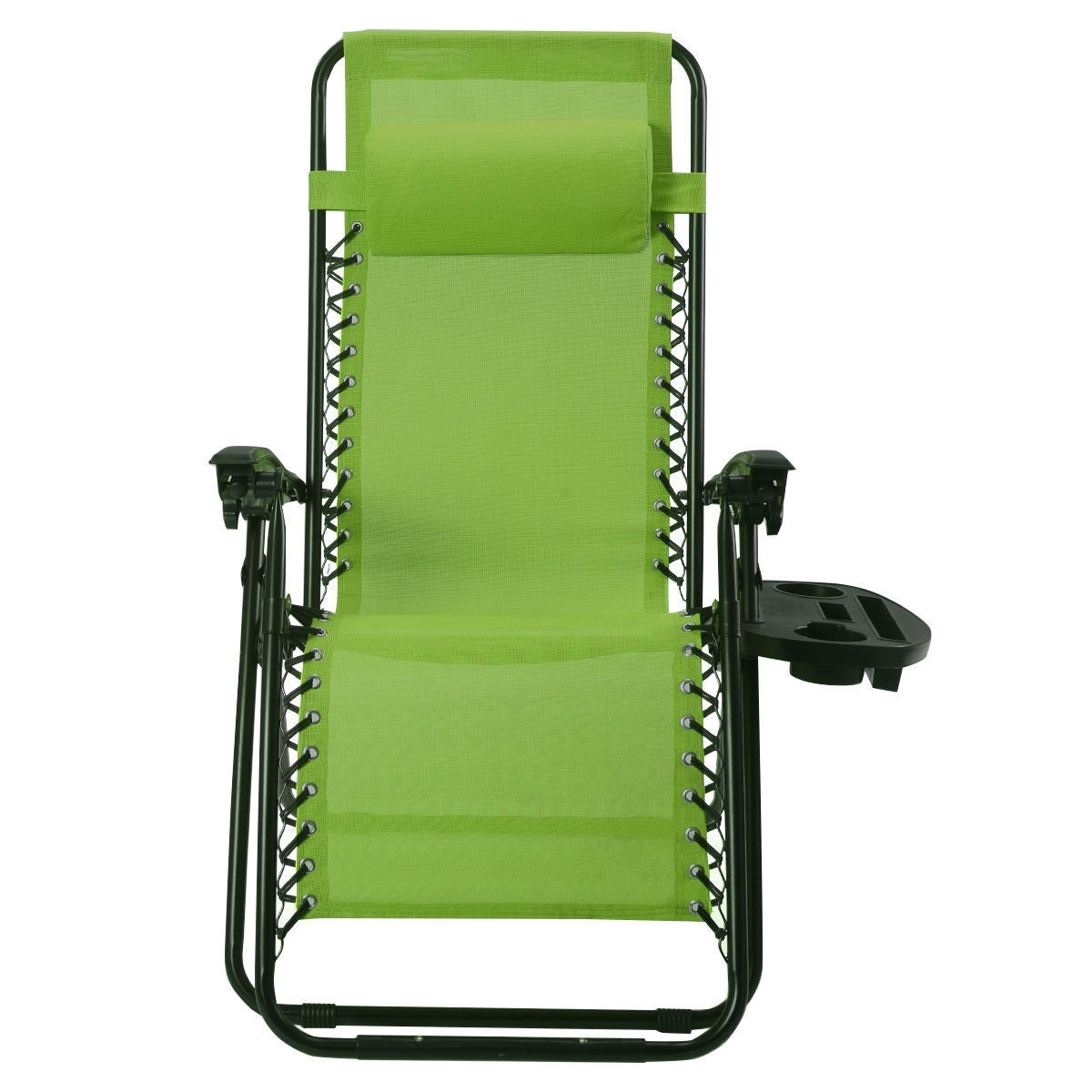 Set of 2 Green Folding Outdoor Zero Gravity Lounge Chair Recliner-2