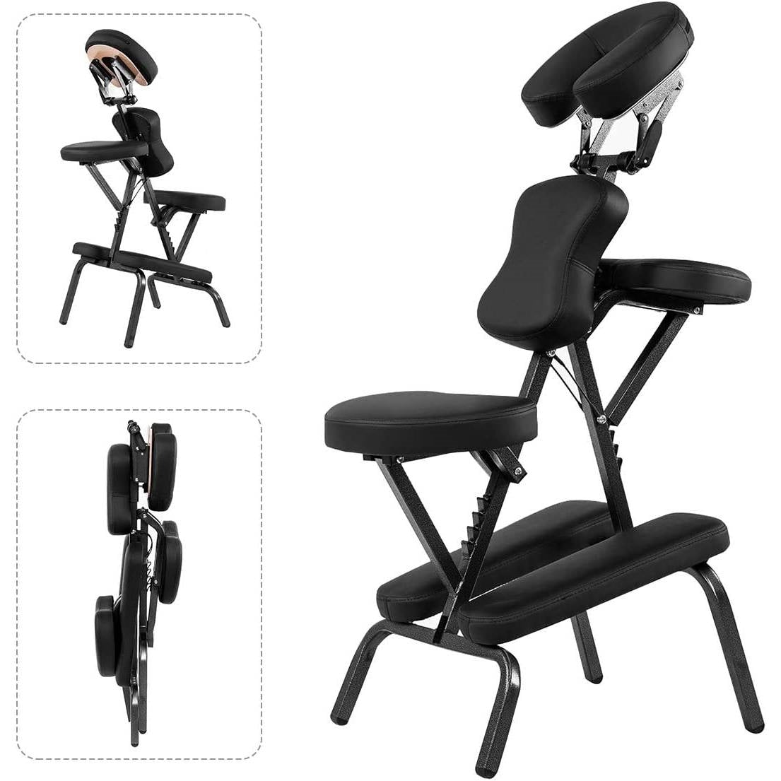 Black Portable Massage Tattoo Chair with Carrying Bag-1