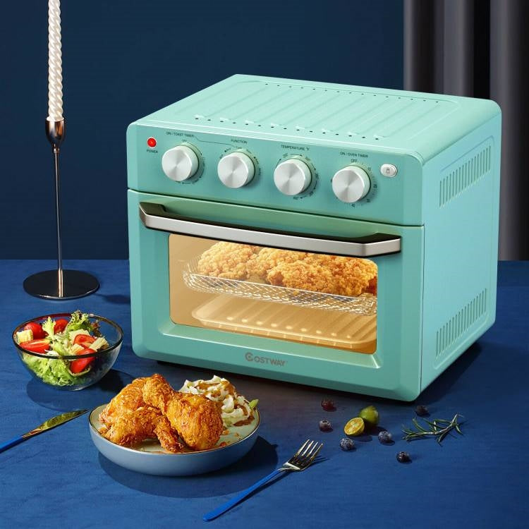 Modern Space Saving Countertop Kitchen Convection Toaster Oven Air Fryer - Teal-2