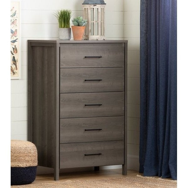 Modern Grey 5 Drawer Storage Chest-3