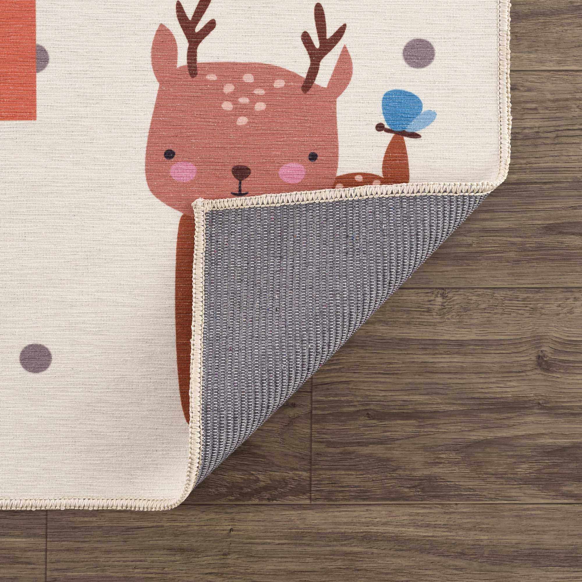 Colorful Hopscotch Washable Kids Rug-3