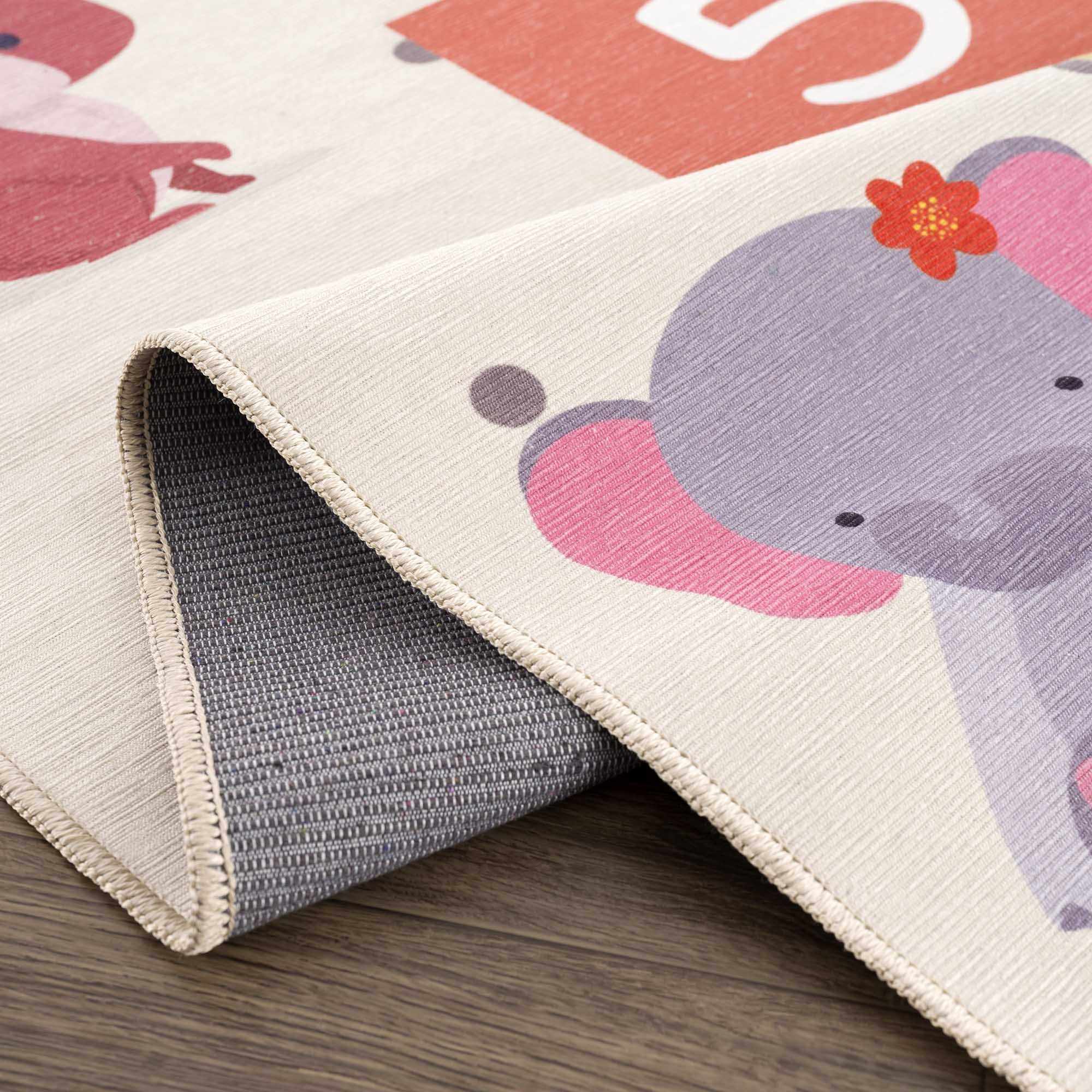 Colorful Hopscotch Washable Kids Rug-4