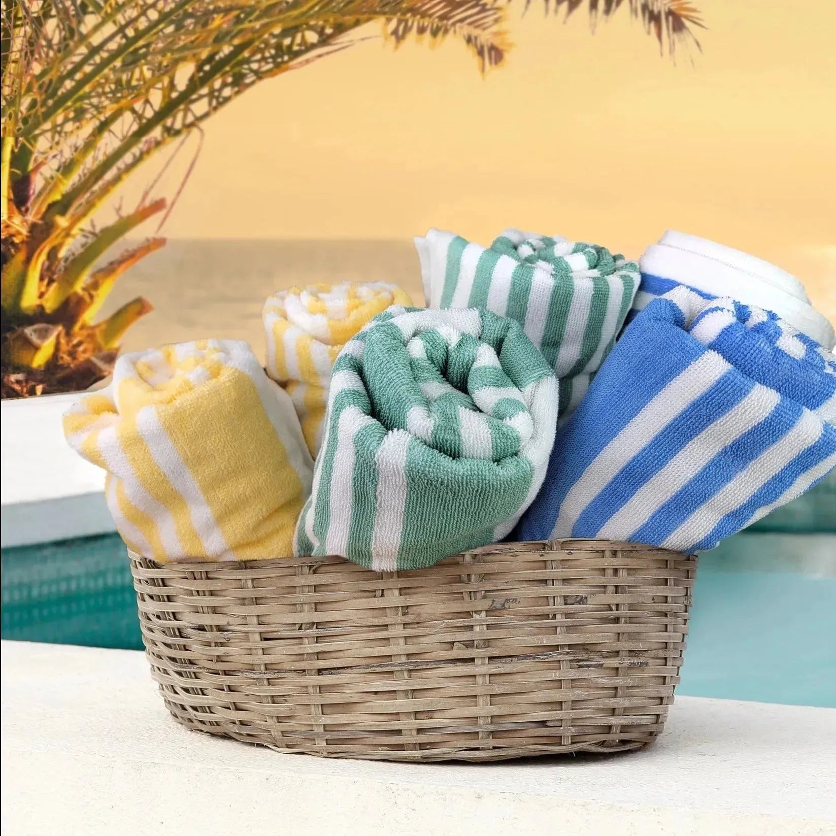 GOT Collection Tropical Stripe Pool Towels 6 PK-1