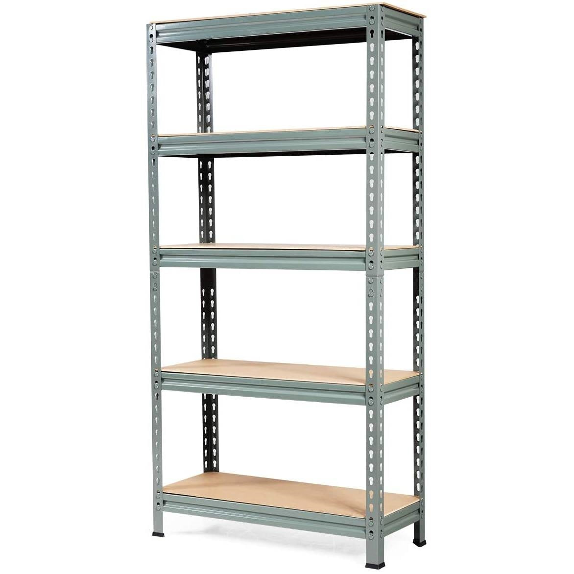 Heavy Duty 60 inch Adjustable 5-Shelf Metal Storage Rack in Gray-0