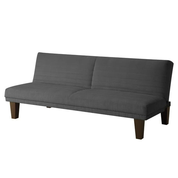 Grey Modern Upholstered Microfiber Adjustable Futon Sleeper Sofa-0