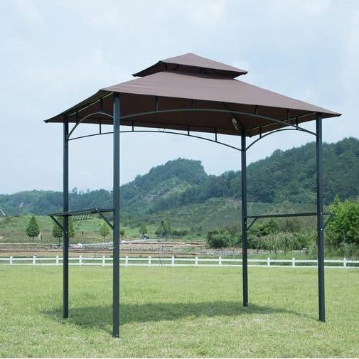 8-Ft x 5-Ft Steel Frame Outdoor Grill Gazebo with Vented Canopy-0