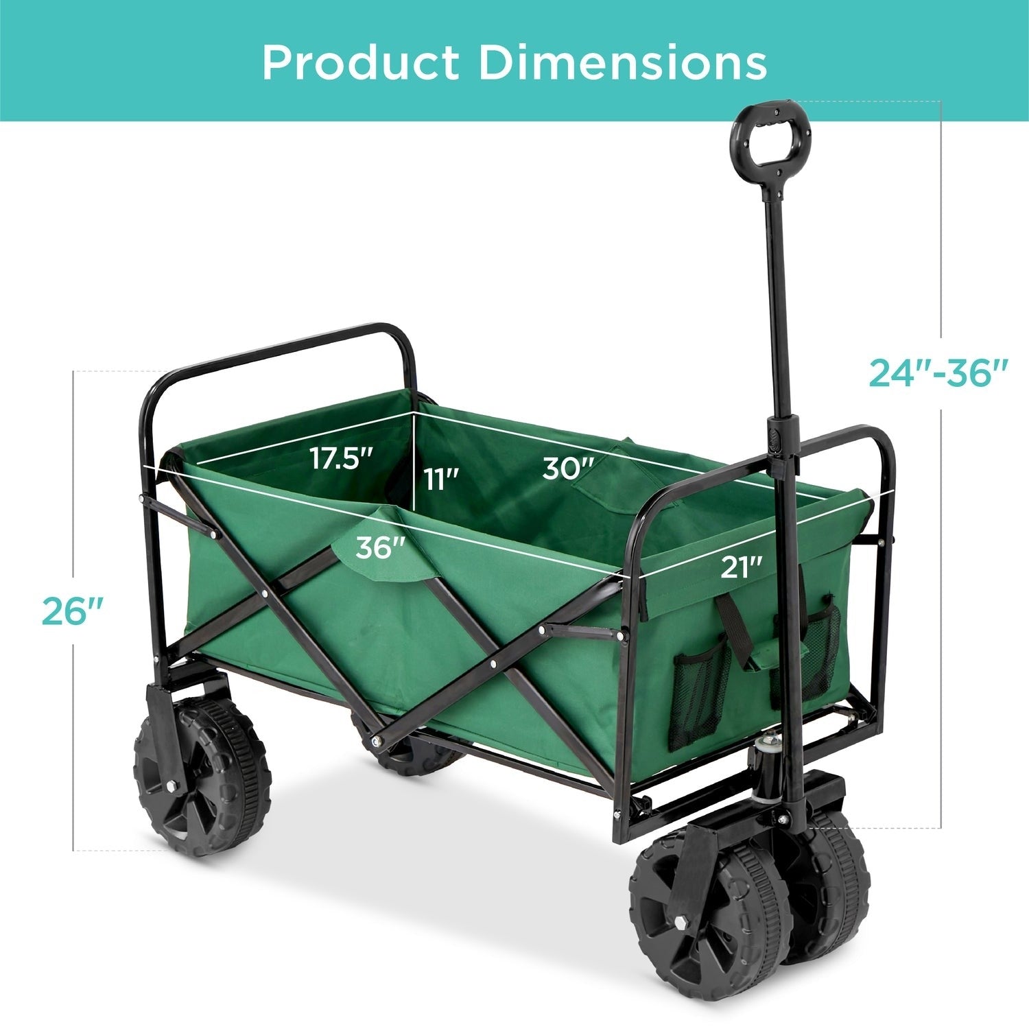 Green Heavy Duty Collapsible Multipurpose Indoor/Outdoor Utility Garden Cart-4