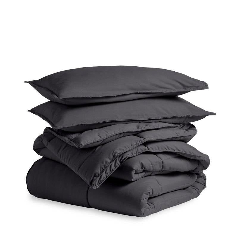King/Cal King Size All Season Super Soft Down Alternative Comforter Set Grey