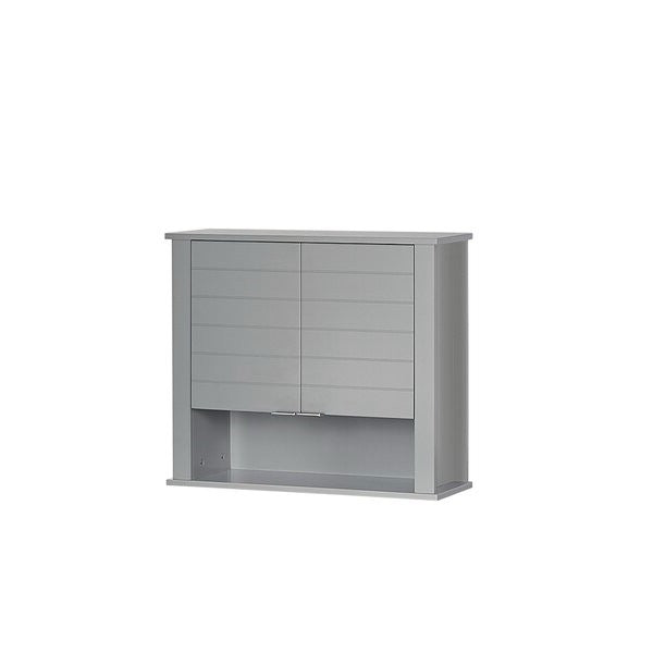 Gray 2 Door Wall Mounted Bathroom Storage Cabinet-0