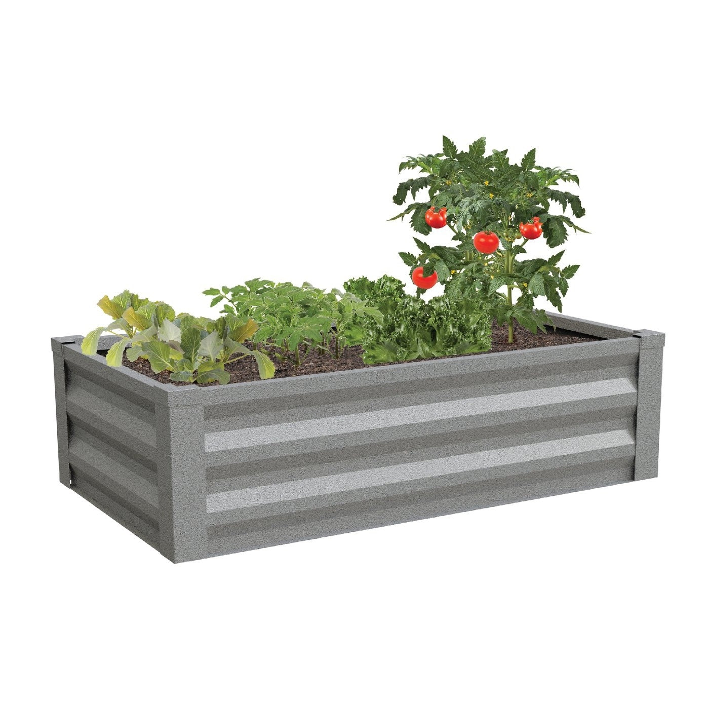 Gray Powder Coated Metal Raised Garden Bed Planter Made In USA-0