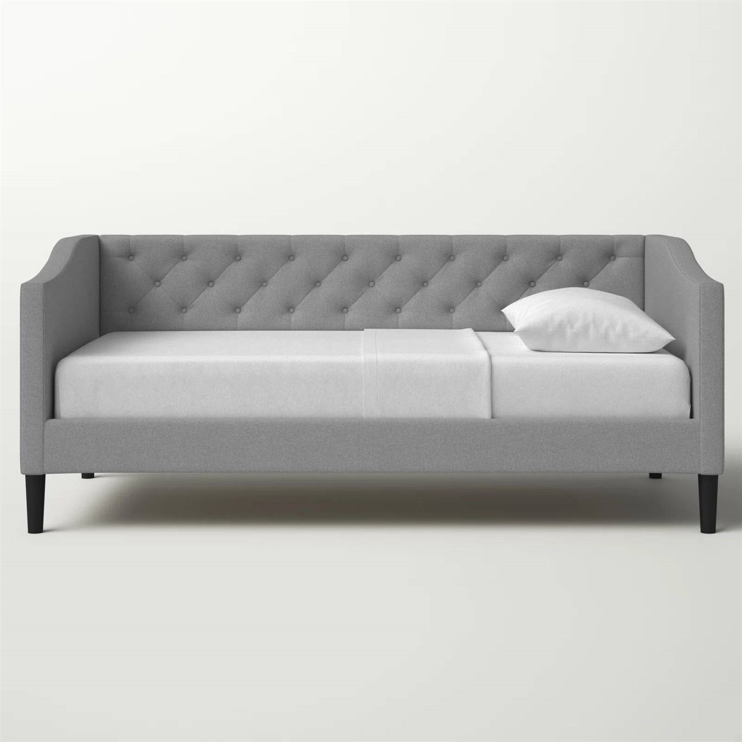 Twin size Modern Grey Fabric Upholstered Button-Tufted Daybed-2