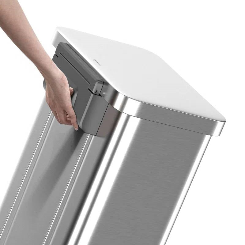 20-Gallon Sturdy Stainless Steel Kitchen Trash Can with Step-on Lid-2