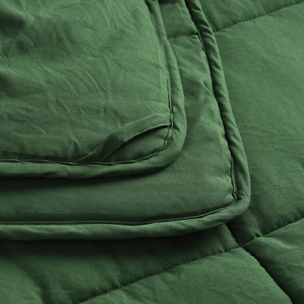 Queen Size Green 3 Piece Microfiber Reversible Comforter Set-3