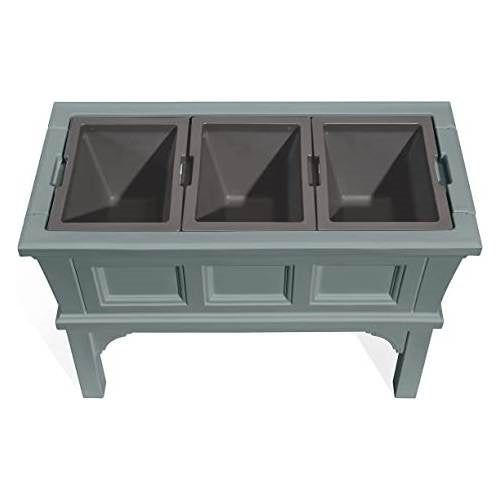 Green Rectangular Raised Garden Bed Planter Box with 3 Removeable Trays-2