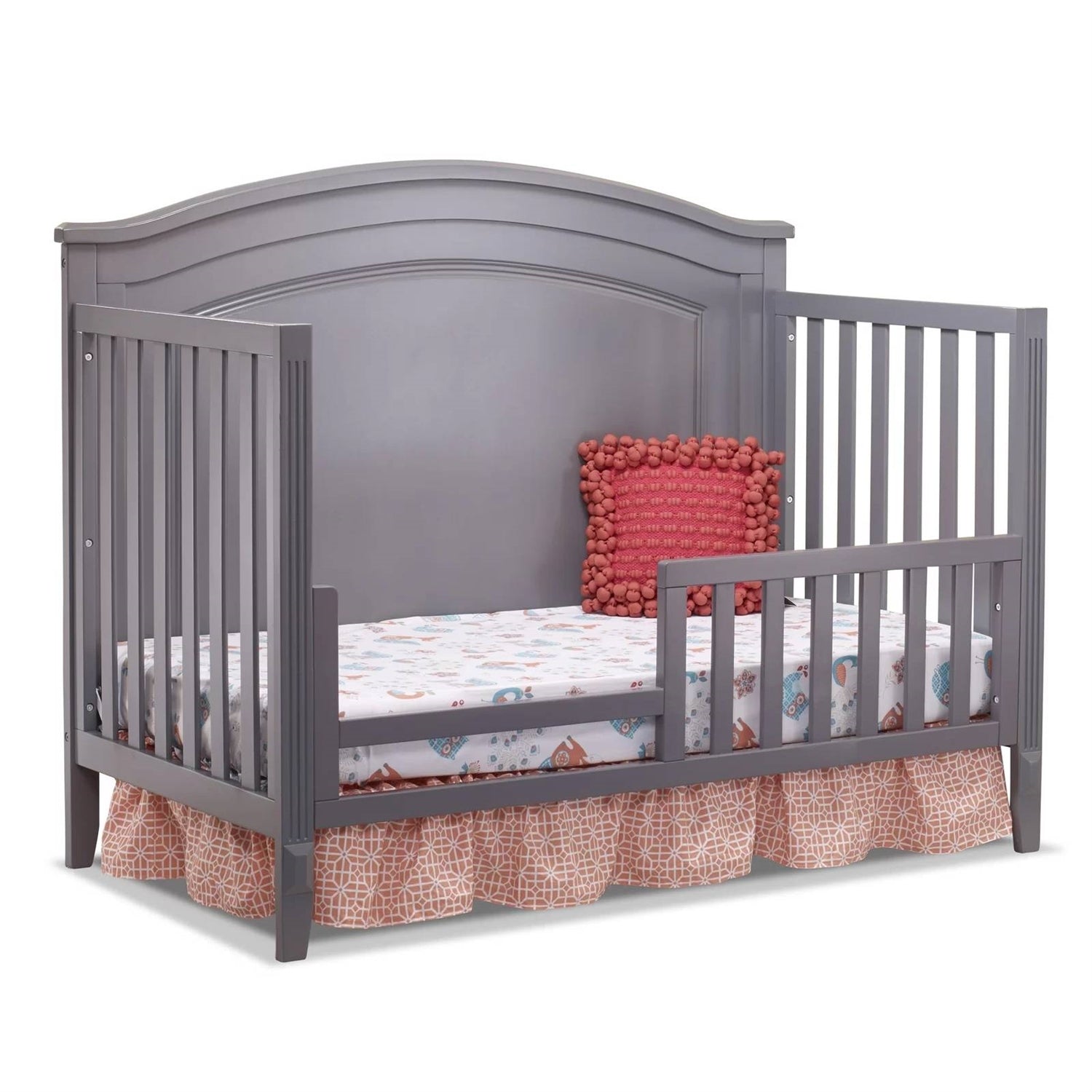 SF Home Solid Wood Toddler Bed Rail in Grey Finish - Crib Sold Separately-1