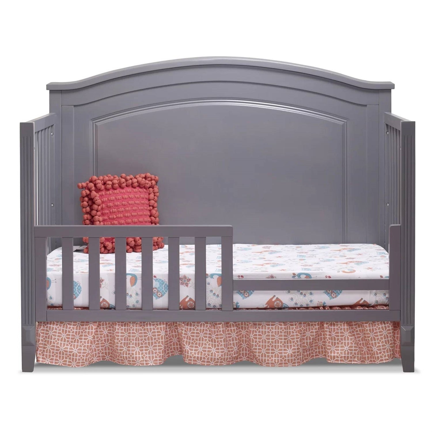 SF Home Solid Wood Toddler Bed Rail in Grey Finish - Crib Sold Separately-2