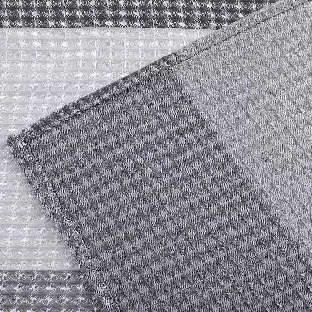 72-inch Grey White Striped Luxurious Textured Polyester Fabric Shower Curtain-4