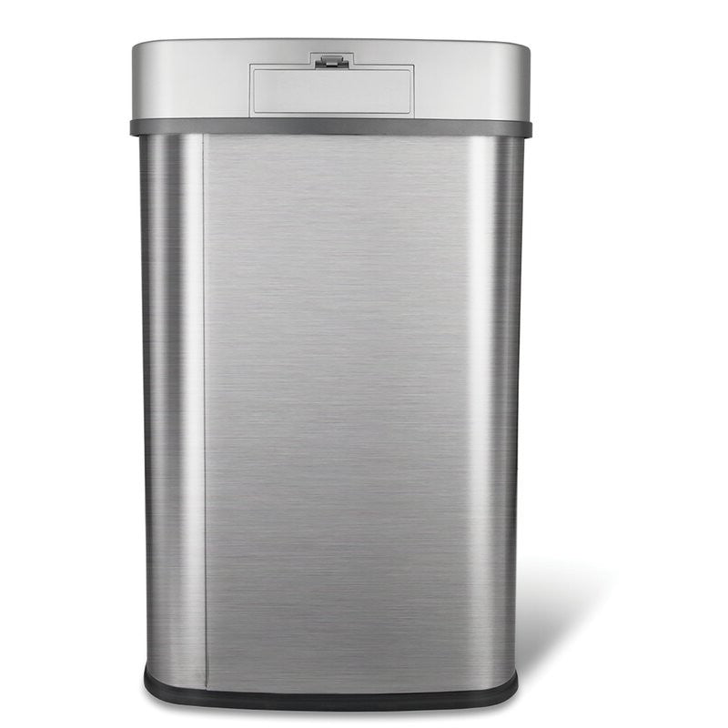 Grey 13-Gallon Stainless Steel Kitchen Trash Can with Motion Sensor Lid-2