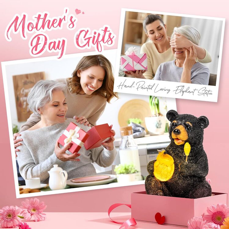 Gigalumi Solar Bear Garden Statue Decor Lights Gift for Mom, Grandma(1 Pack)-2