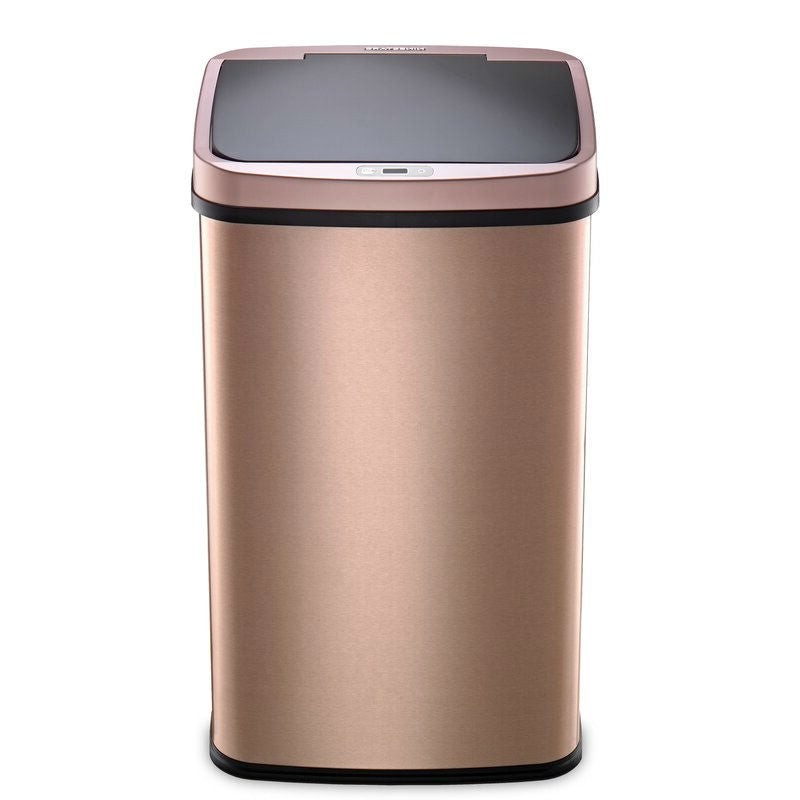 Gold 13-Gallon Stainless Steel Kitchen Trash Can with Motion Sensor Lid-3