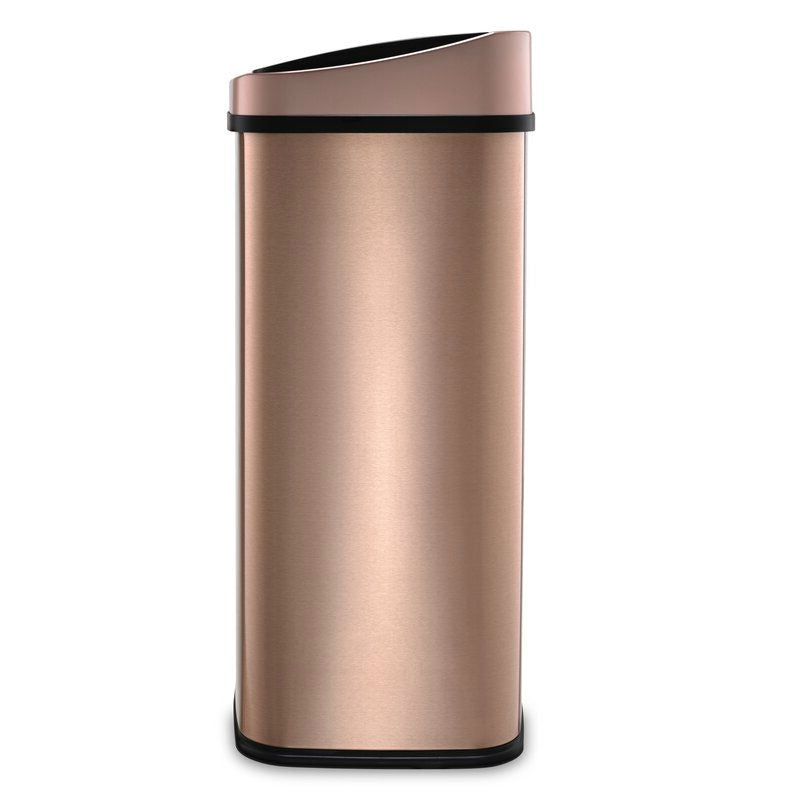 Gold 13-Gallon Stainless Steel Kitchen Trash Can with Motion Sensor Lid-4