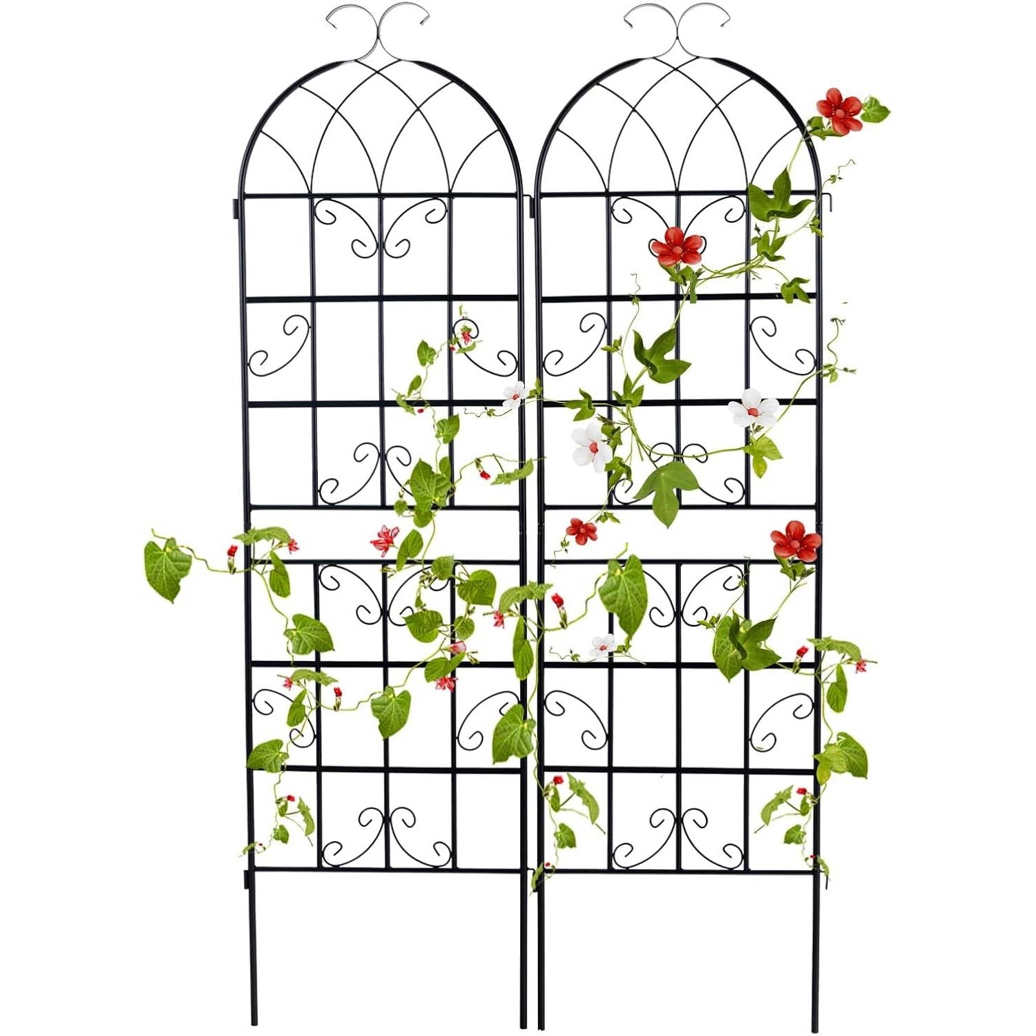 Set of 2 - 6-Ft Heavy Duty Outdoor Galvanized Metal Garden Trellis-0