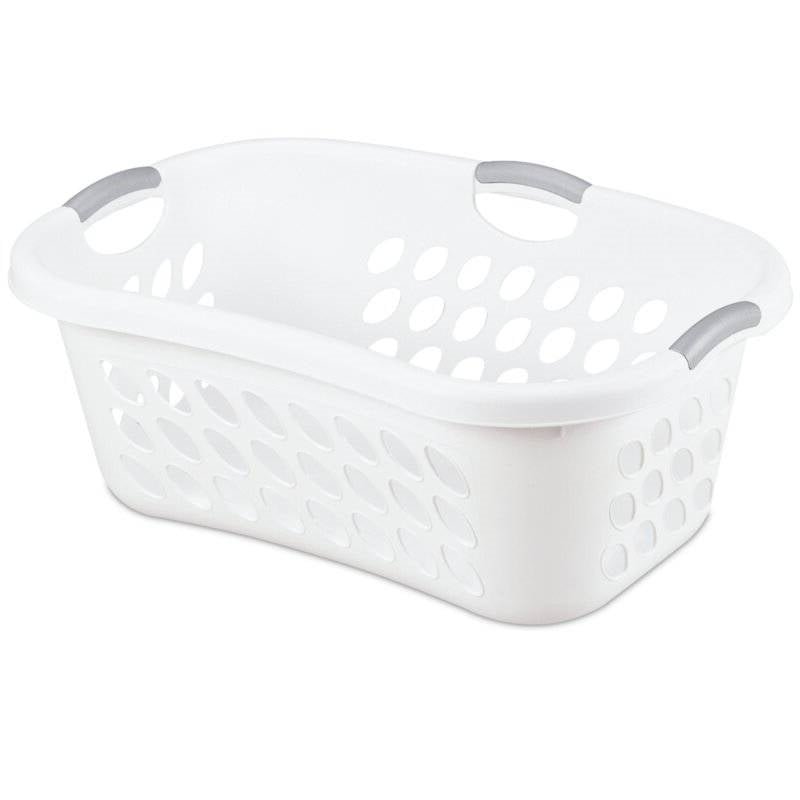 Set of 6 White Laundry Baskets w/ Carry Handles-1