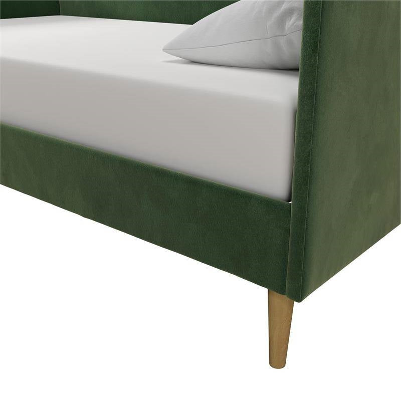 Twin size Modern Green Velvet Upholstered Daybed-4