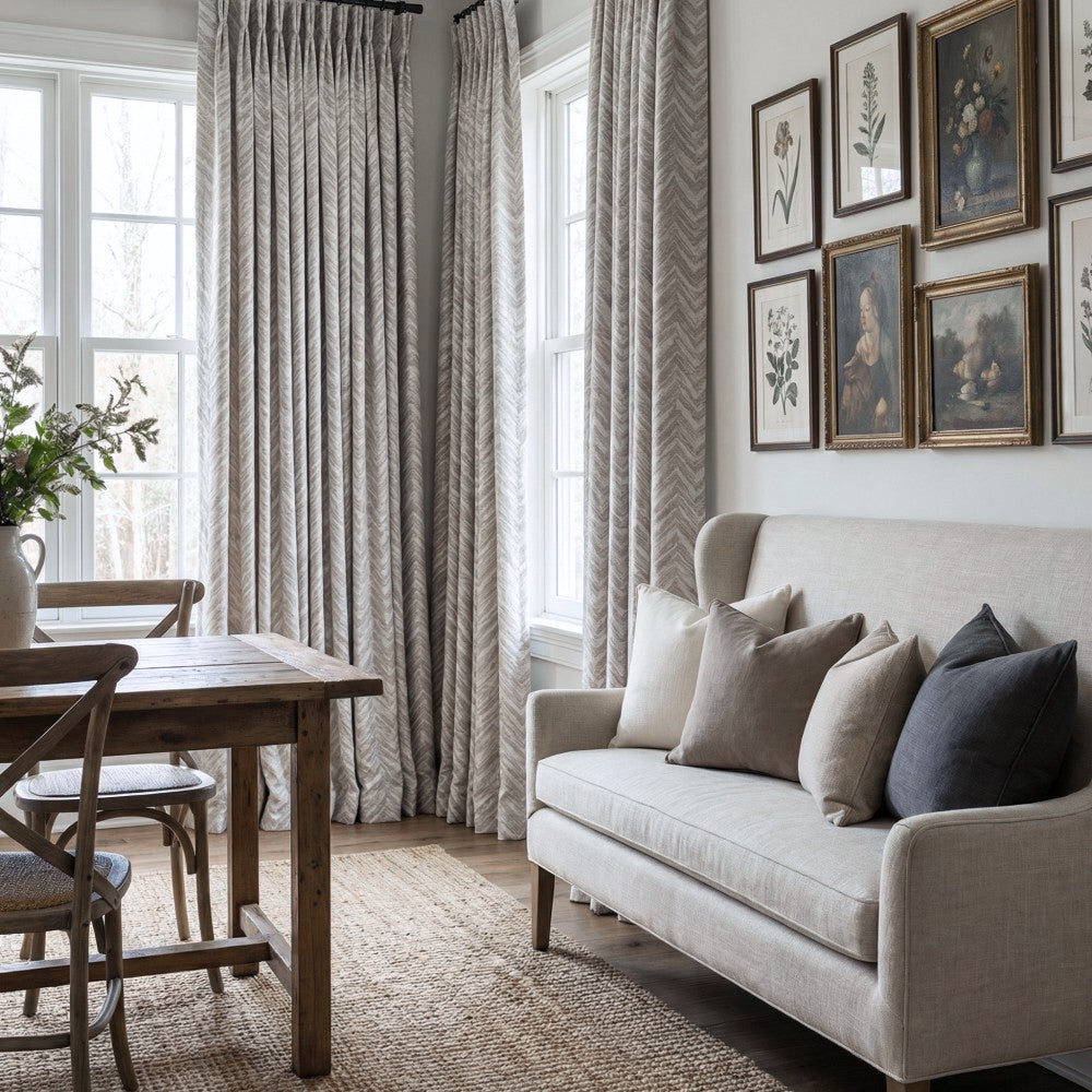 Gary Soft Herringbone Jacquard Curtains