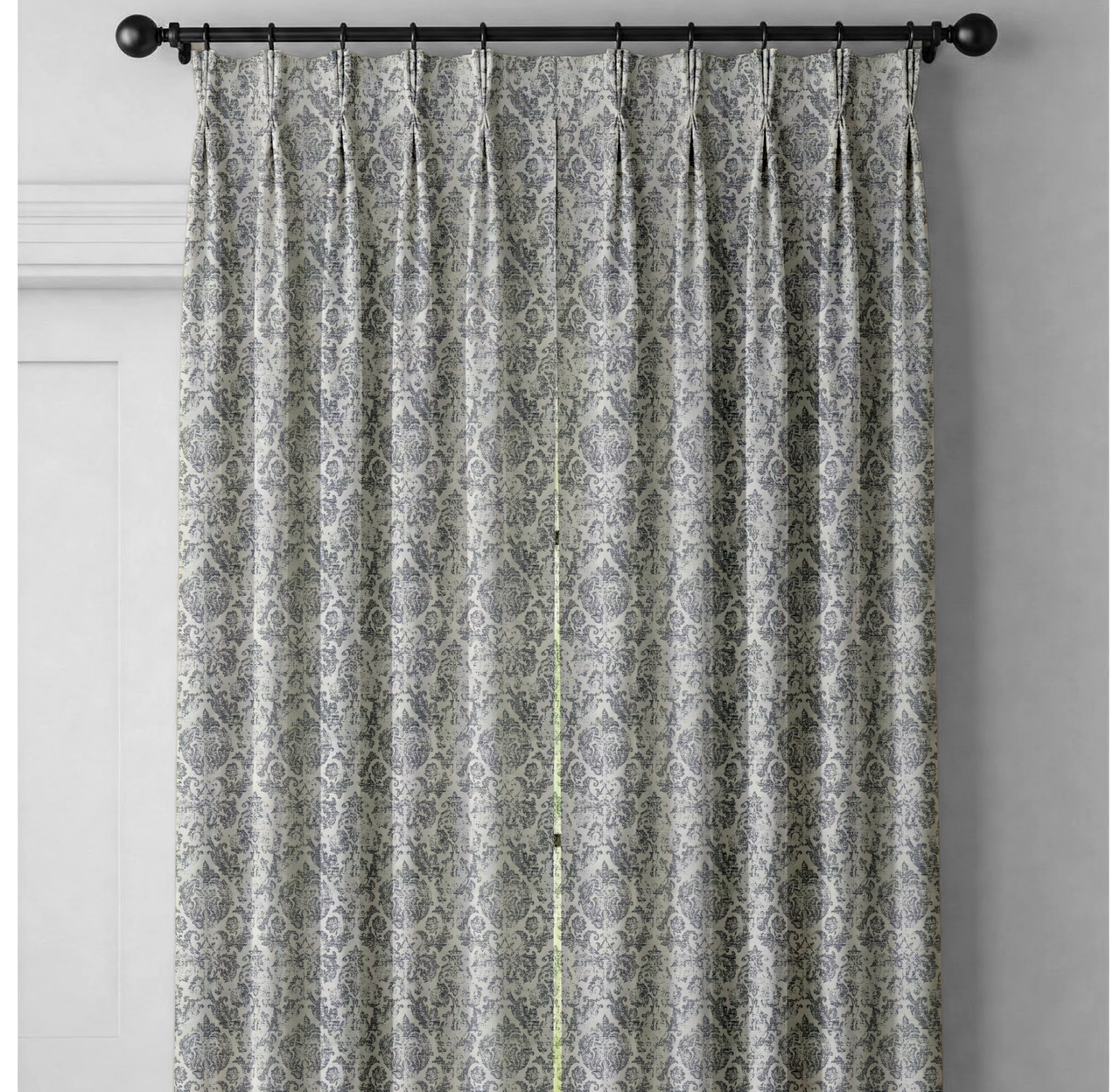 Jacquard Damask Linen Blend Curtains | 5 Colours | Pinch & Euro Pleats | Made-to-Measure-1