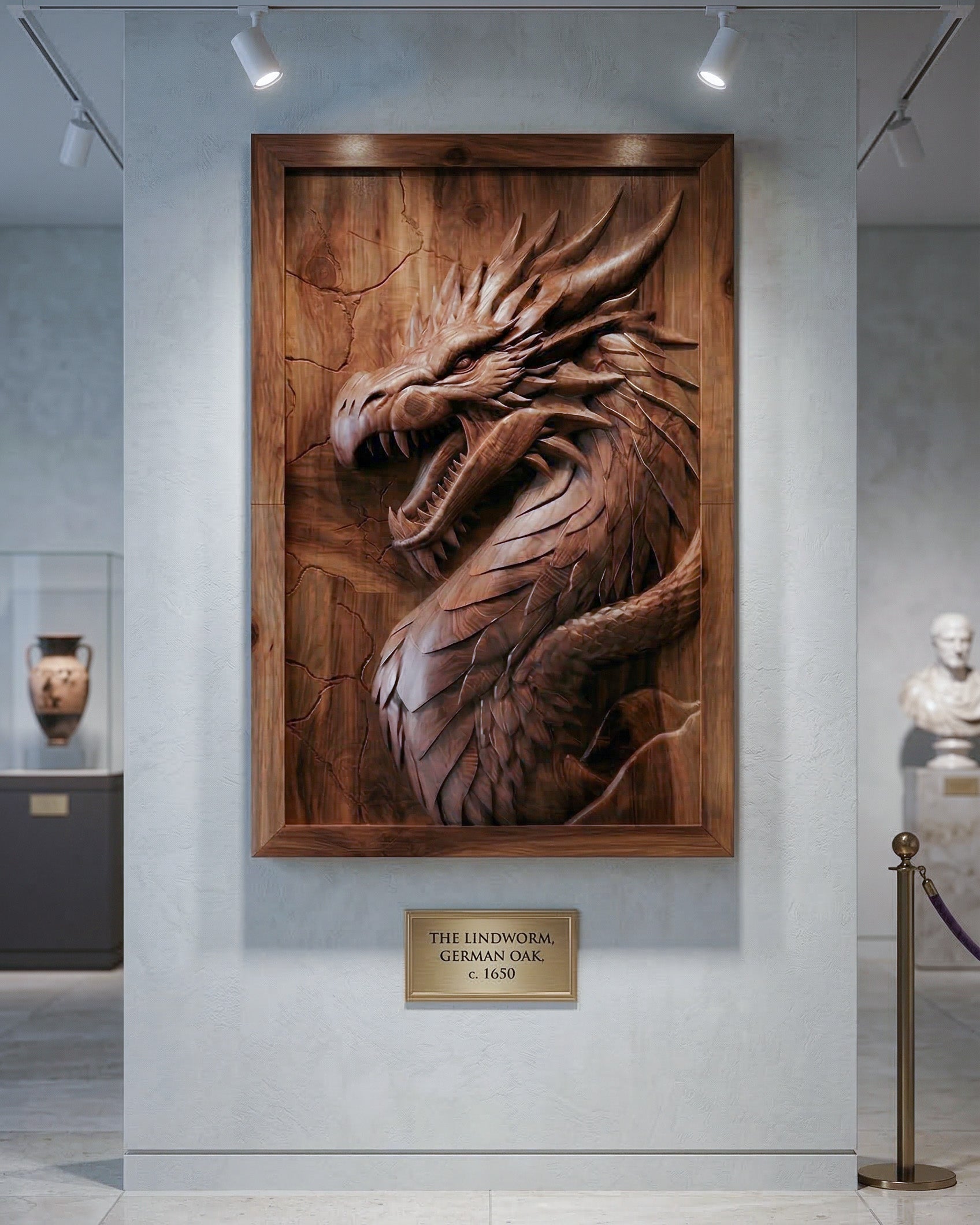 3D Dragon Wood Relief | Luxury Wall Art Decor