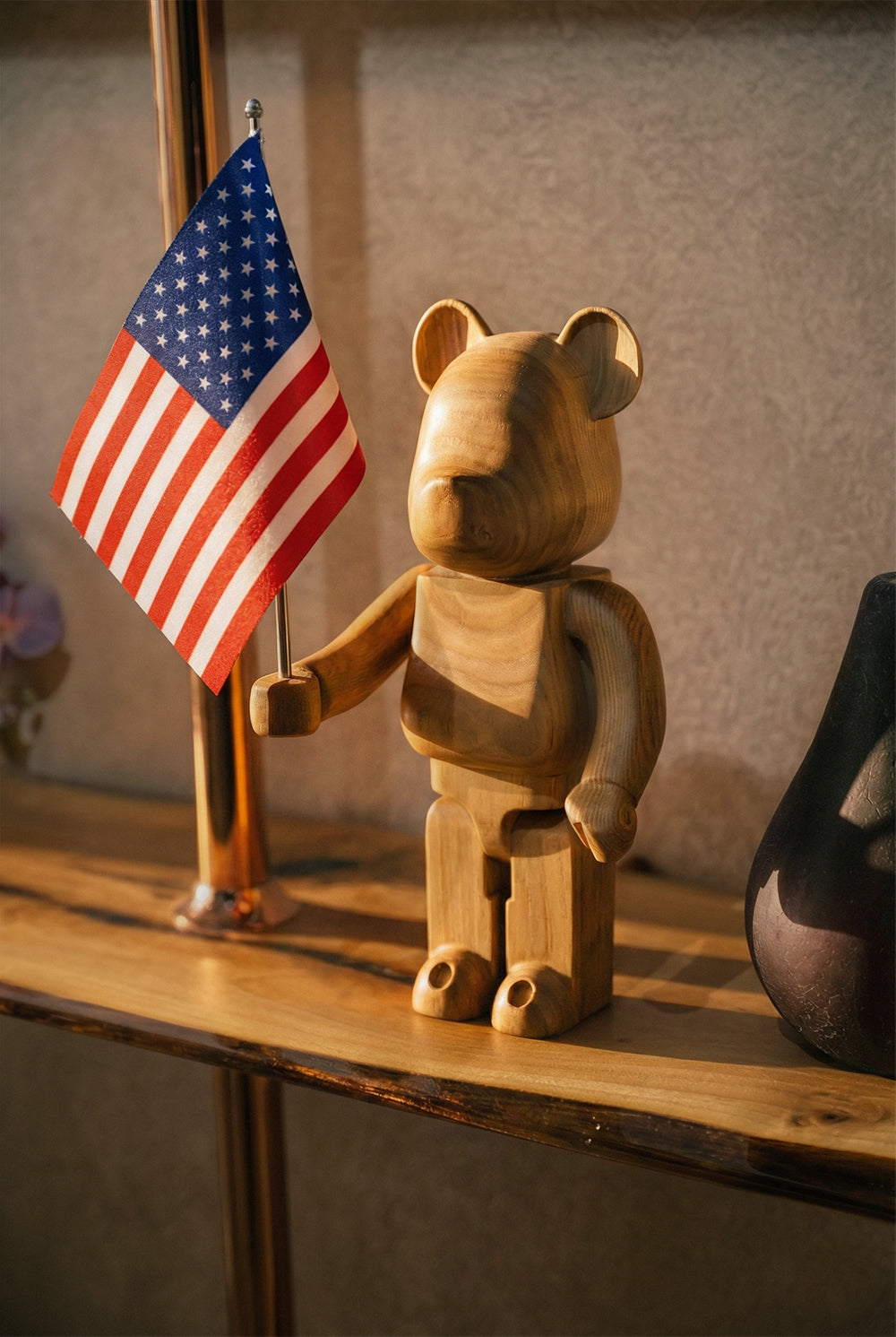Handcrafted Wooden Bear Sculpture