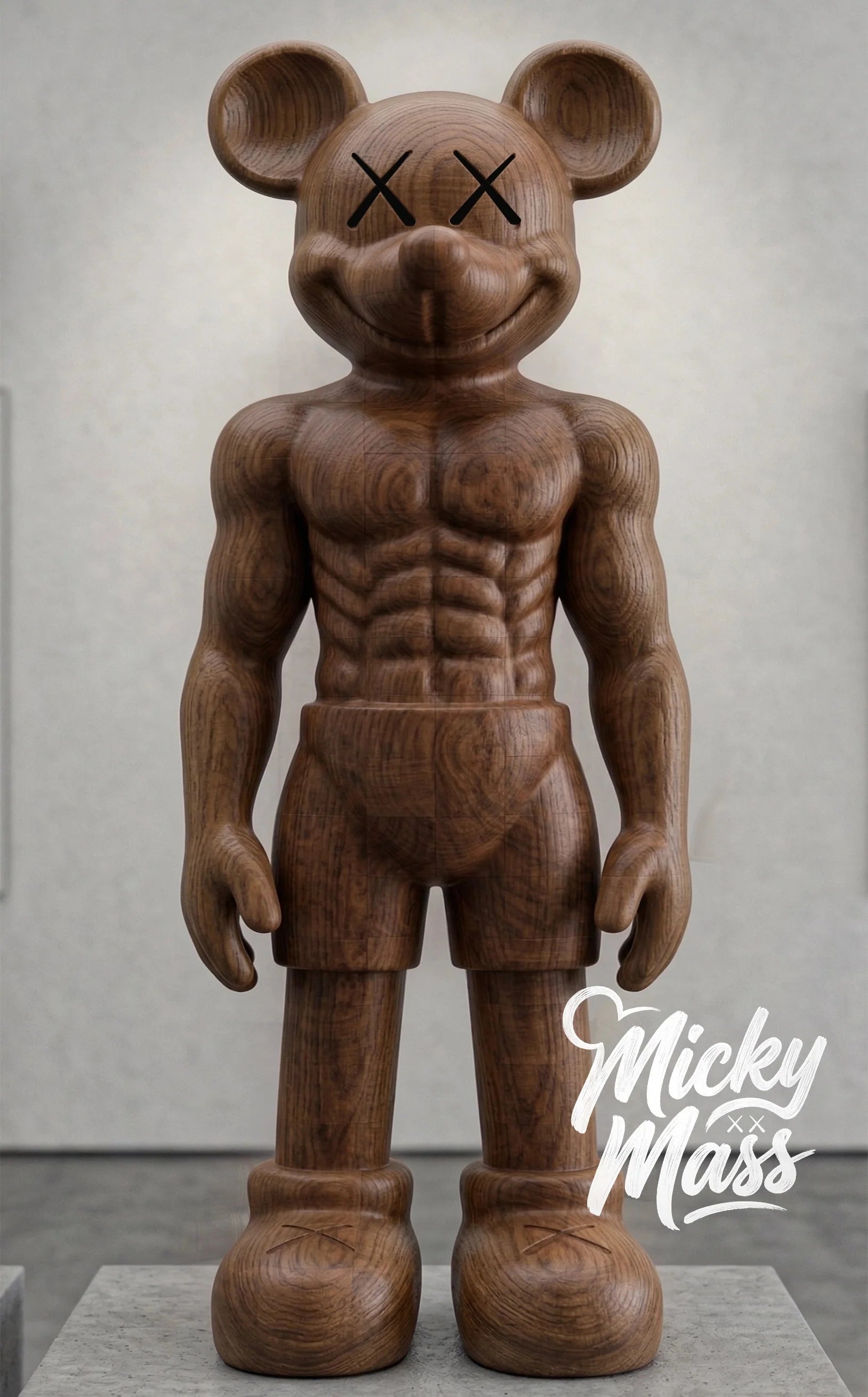 MickyMass Solid Wood Collectible Art Figure