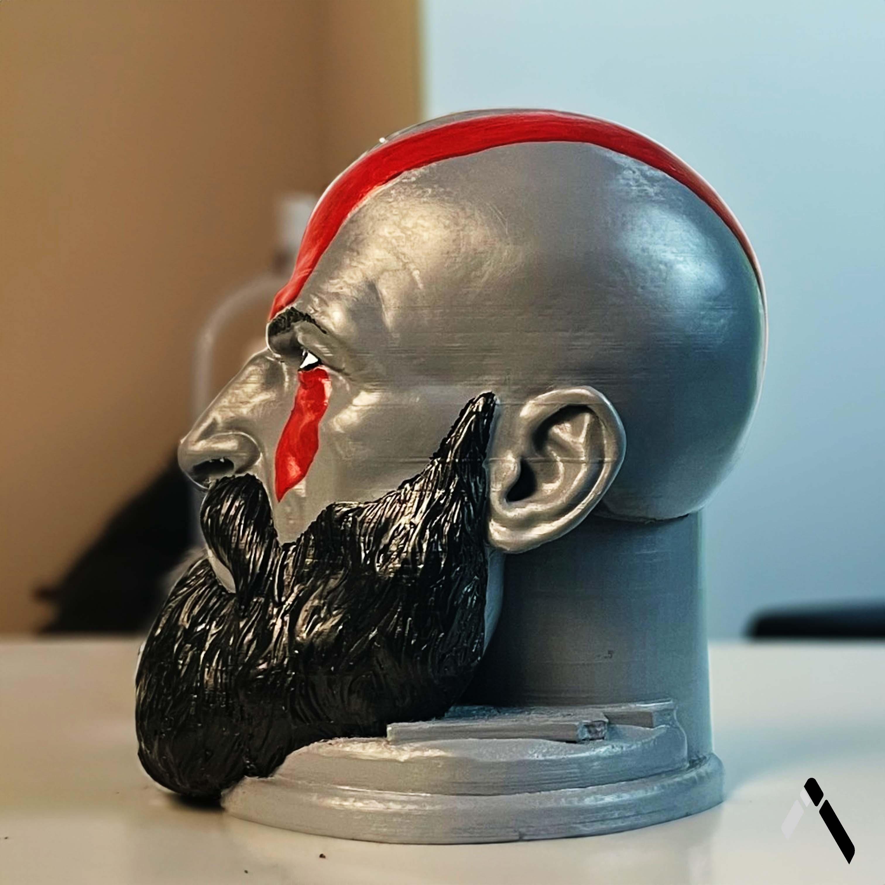 God Of War Kratos Face Sculpture-2