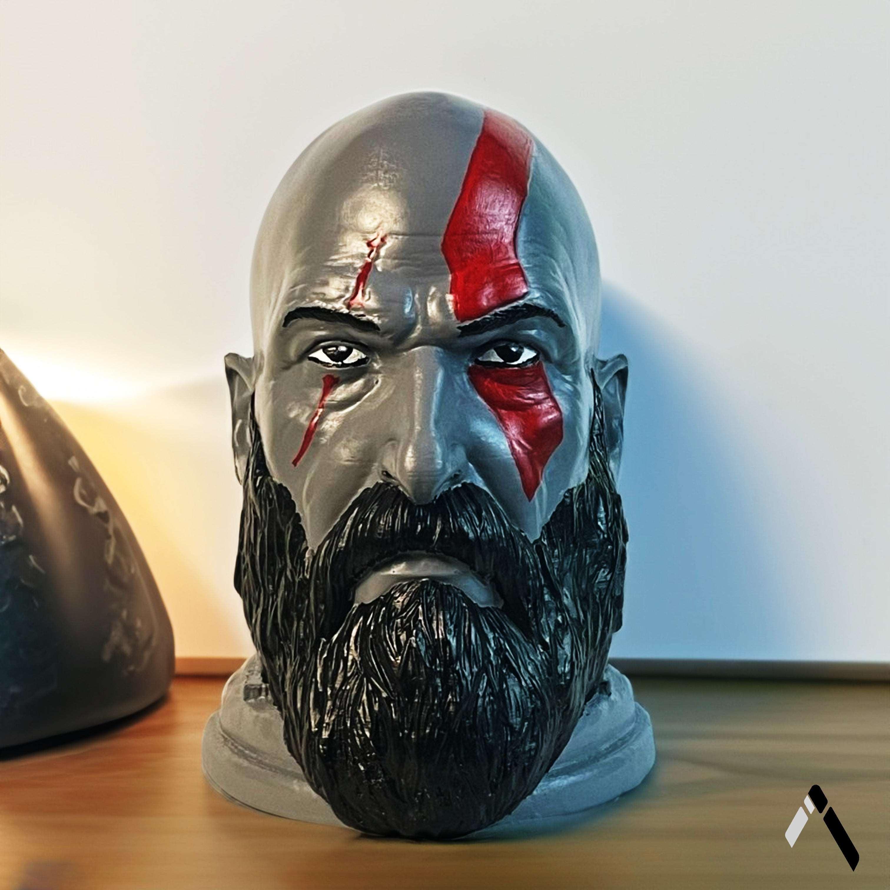 God Of War Kratos Face Sculpture-1