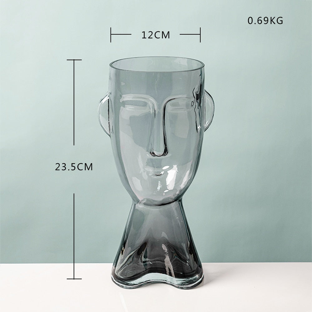 Abstract Human Face Glass Flower-3