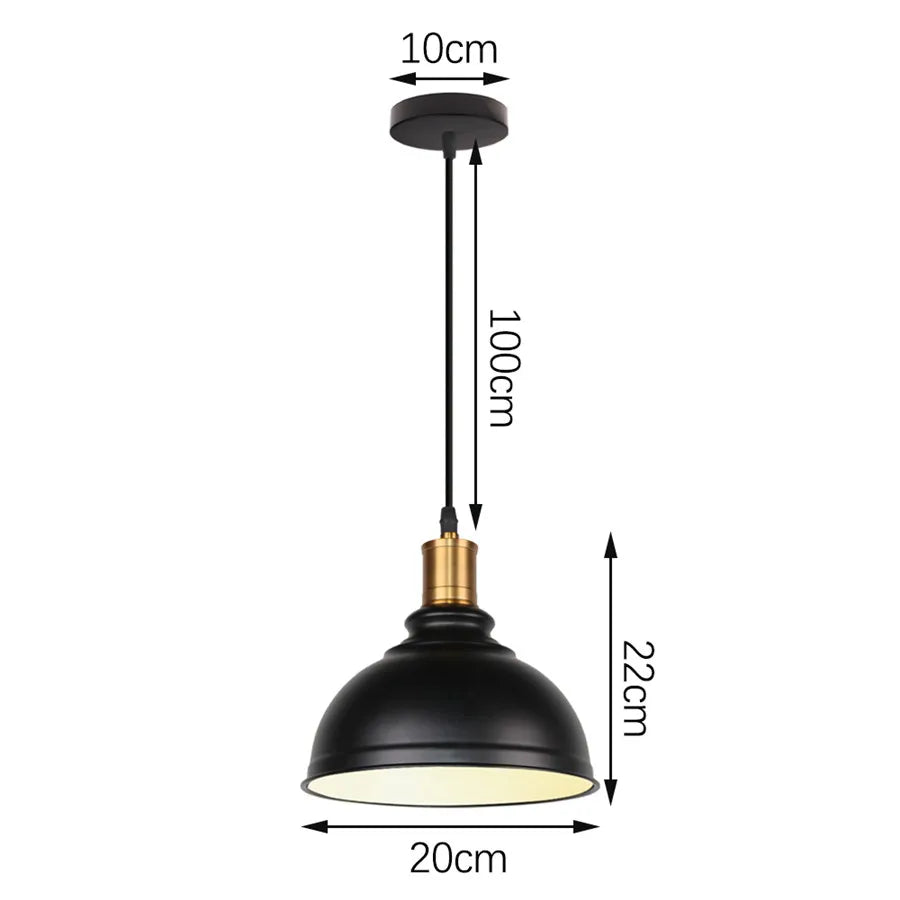 DecorBites™ Pendant Light Dome Shape Industrial