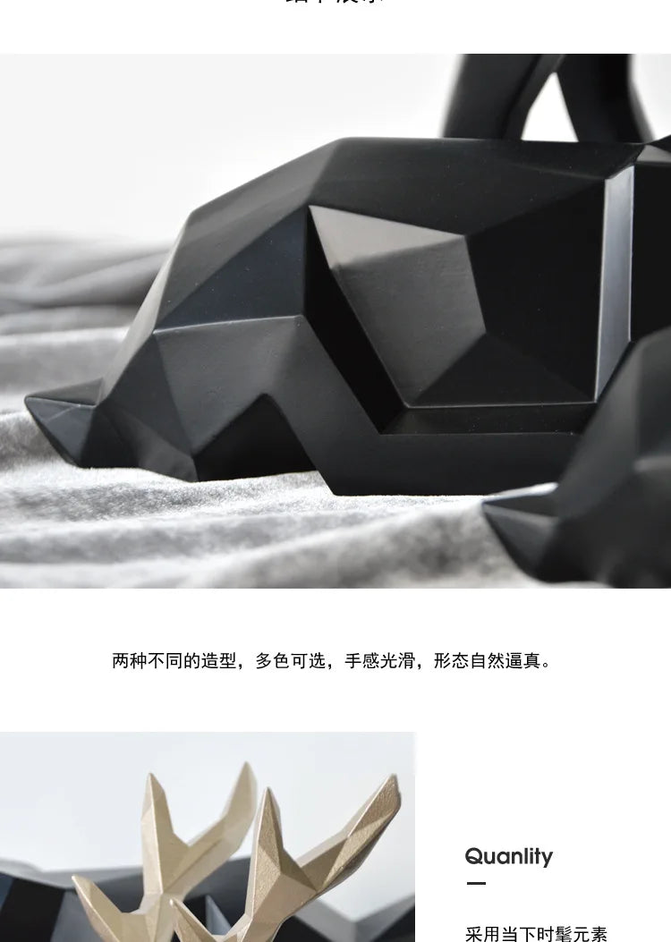 Nordic Elegance: White Resin Deer Statue for Chic Home Decor-2