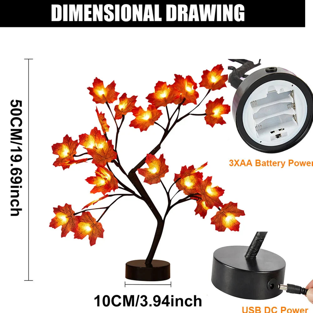 LED Table Lamp Lights Rose Flower Tree USB /Battery Night Lights Home Decoration Bonsai Christmas Lights Wedding Bedroom Decor-1