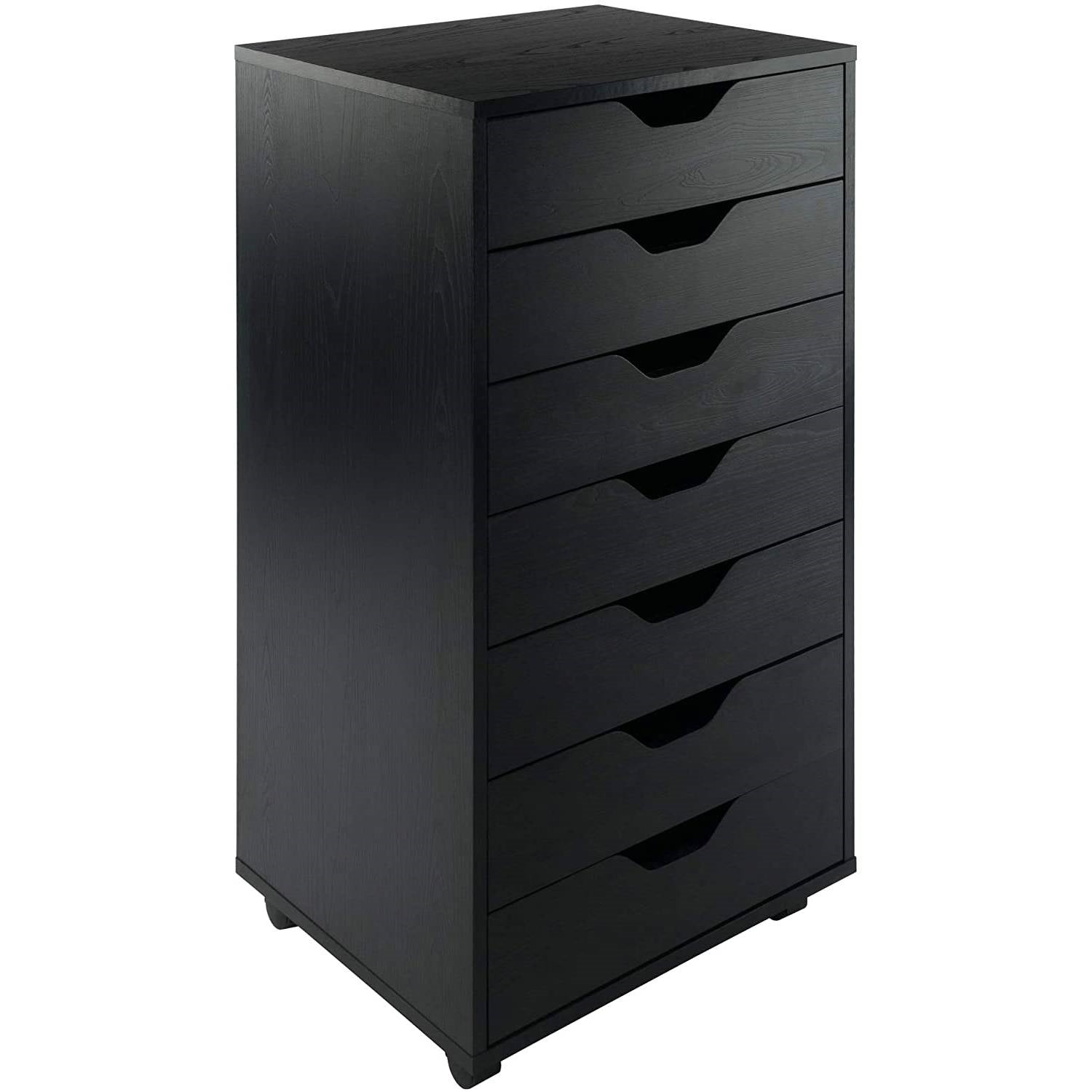 Modern Scandinavian Style 7-Drawer Storage Cabinet Chest in Black Finish-0