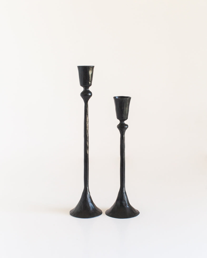 Gemini Hand-Forged Iron Candle Stands | Set of 2-2