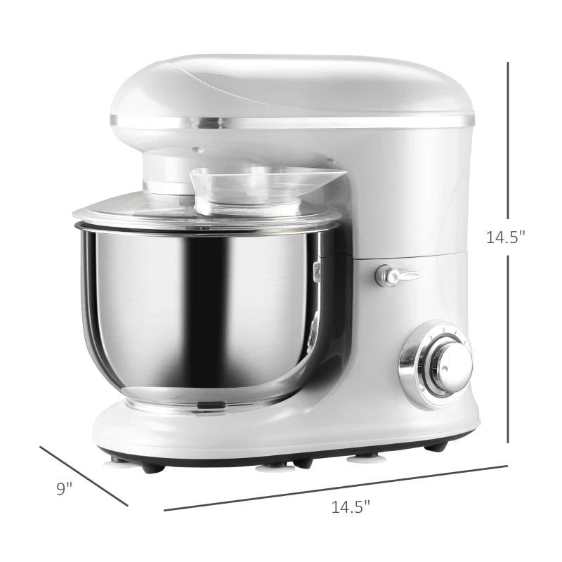 Silver Stainless Steel Tilt 600W Electric Mixer 6QT-3