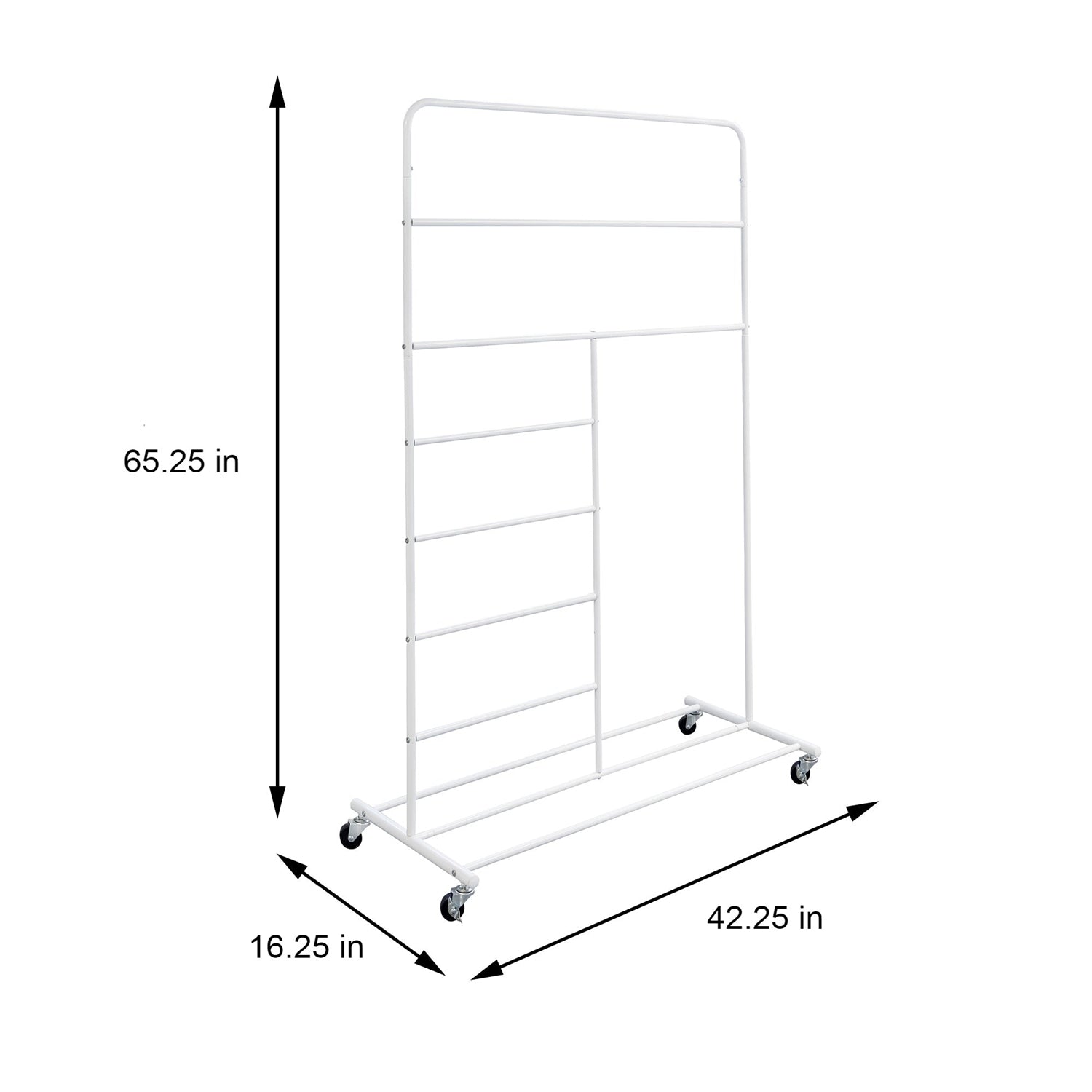 White Rolling Multi Use Laundry Clothes Drying Rack-4