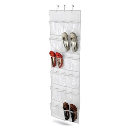 Clear White Shoe Organizer Shoe Rack - Hangs Over Door-0