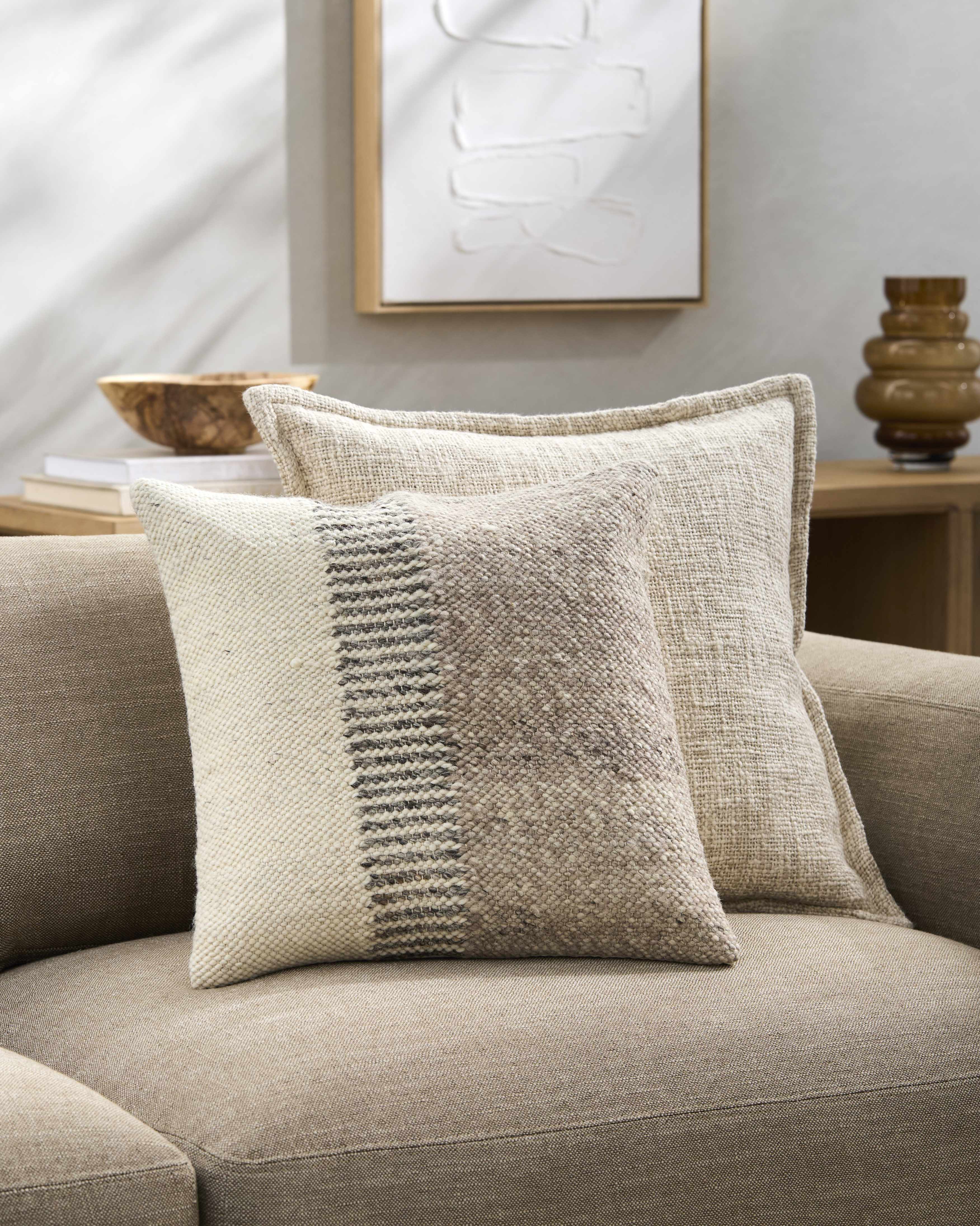 Beige Modern Accent Pillow for sofa bed or accent chair-4