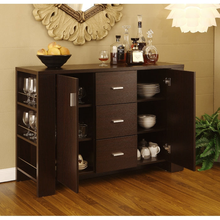 Modern Dining Buffet Sideboard Server in Cappuccino Finish-1