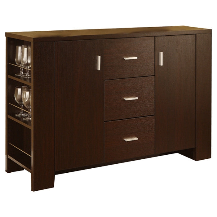 Modern Dining Buffet Sideboard Server in Cappuccino Finish-2