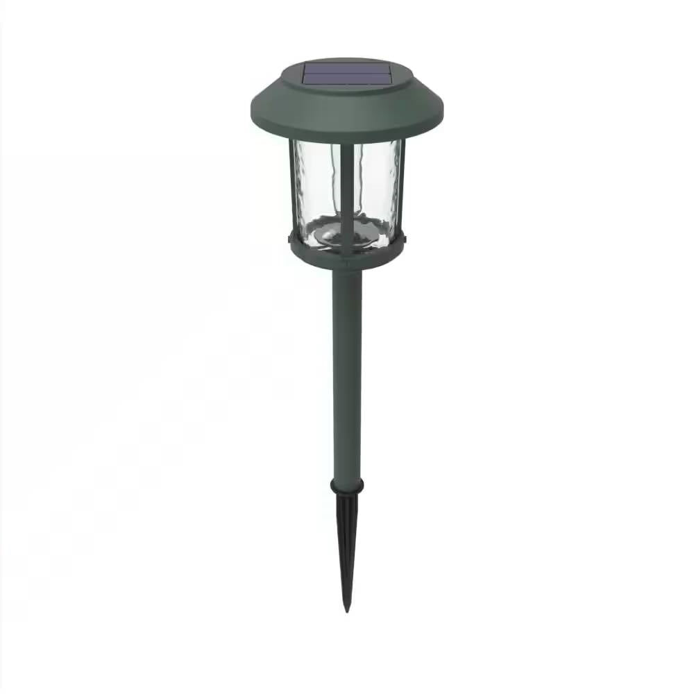 Set of 4 - Outdoor Solar LED Lights in Green with Yard Path Ground Stakes-0